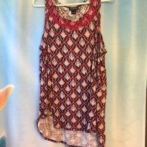 LUCKY BRAND TANK TOP SIZE L PINK BLUE WHITE